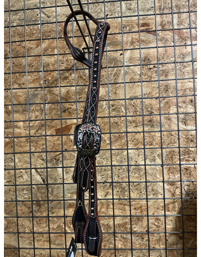 Bootshorse One Ear Headstall Flower Concho Bronze Studs