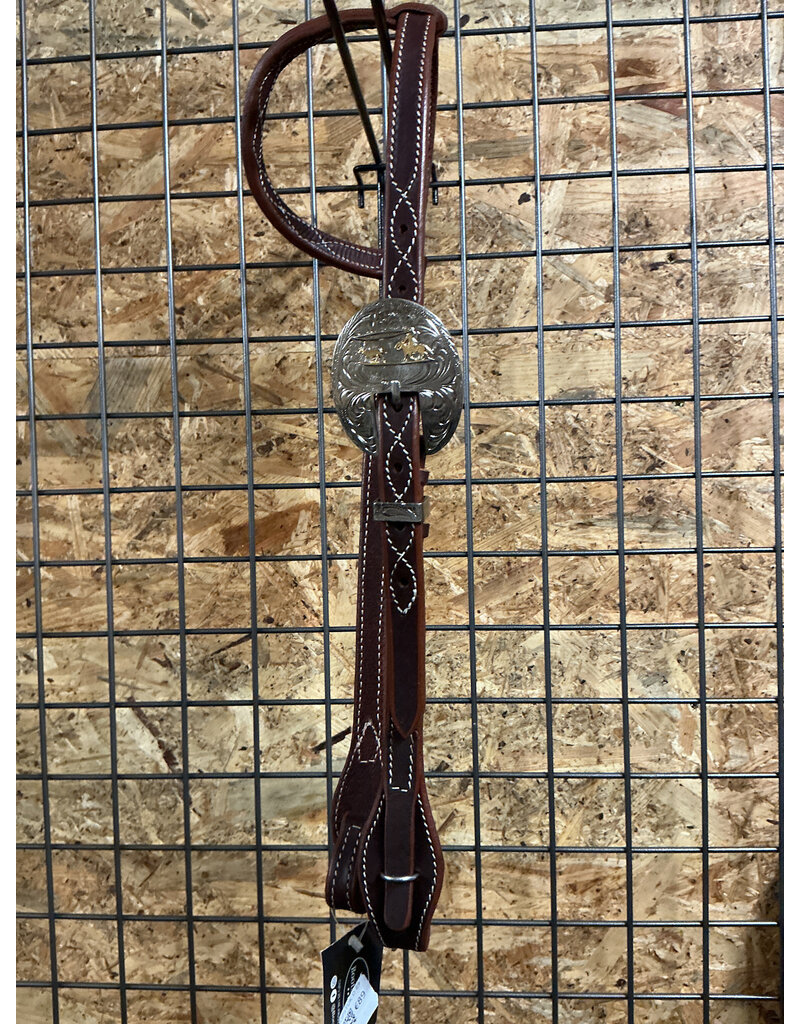 Bootshorse One Ear Headstall Roping Concho Dark Brown