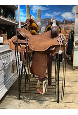 Twisted C Roping Saddle Twisted C 16 Inch Full Quarter With Straps and Hard Seat