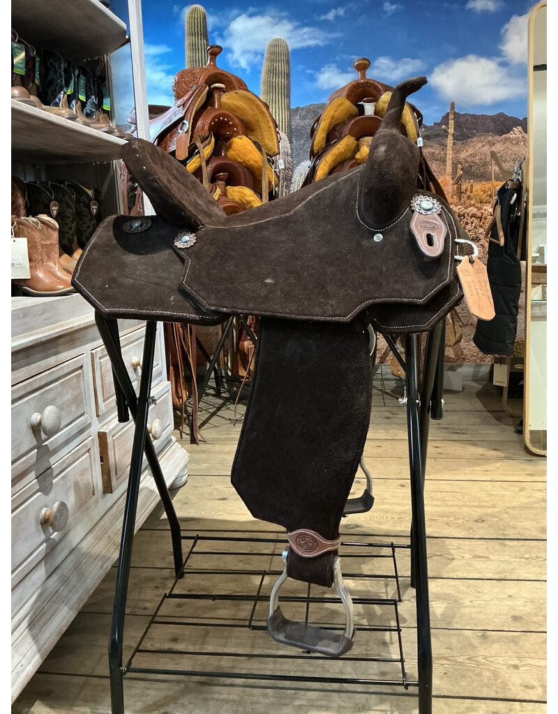 Bootshorse Barrel Saddle BootsHorse Light Weight 15 Inch Full Quarter Chocolat Colour