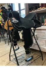 Tomahawk Barrel Saddle Tomahawk Light Weight 15 Inch Black With White Stitchings Fleeze Inlay