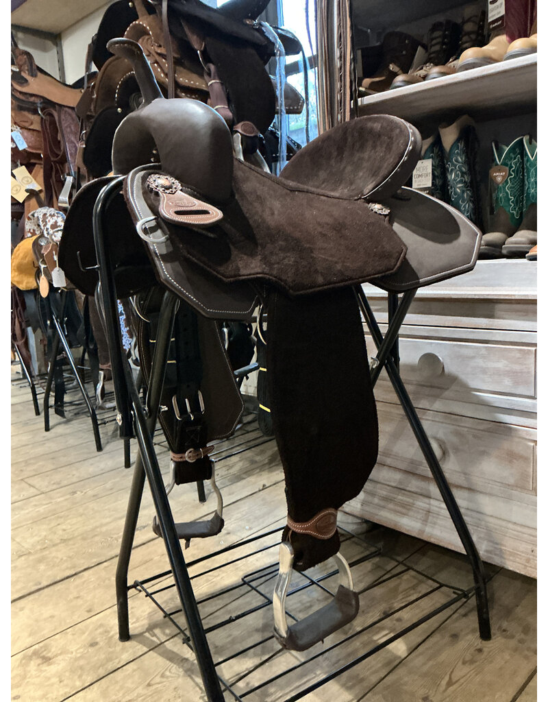 Bootshorse Barrel Saddle BootsHorse  Light Weight 15 Inch Dark Brown With Neoprene Inlay