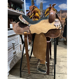 Twisted C Barrel Saddle Twisted C 15 Inch Full Quarter Basic model medium brown with black seat