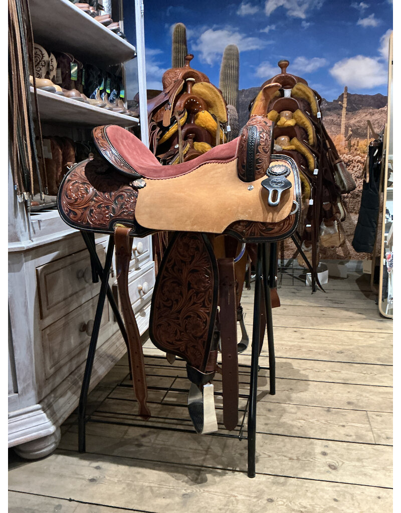 Twisted C Barrel Saddle Twisted C 16 Inch Full Quarter Wine Seat flower tooling
