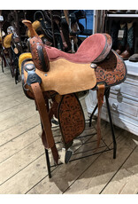 Twisted C Barrel Saddle Twisted C 15 Inch Full Quarter Wine Seat flower tooling