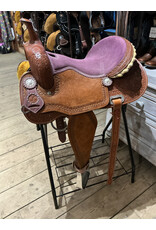 Twisted C Barrel Saddle Basic 16 Inch Full Quarter Purple Seat