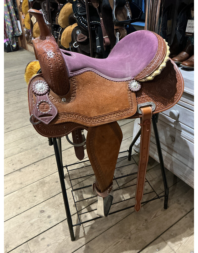 Twisted C Barrel Saddle Basic 16 Inch Full Quarter Purple Seat