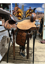 Twisted C Barrel Saddle Twisted C 15 Inch Full Quarter Chocolat Seat Flower Tooling