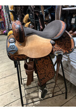 Twisted C Barrel Saddle Twisted C 15 Inch Full Quarter Chocolat Seat Flower Tooling