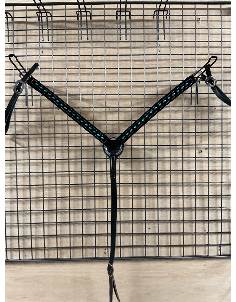 Tomahawk Borstriem Tomahawk Neoprene Black With Teal Stitches