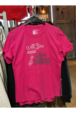 Tomahawk Tshirt Tomahawk Pink Love Horses Size S