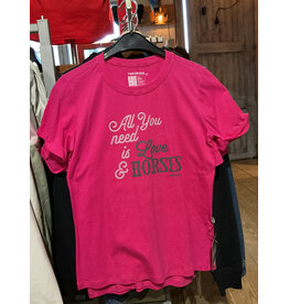 Tomahawk Tshirt Tomahawk Pink Love Horses Size S