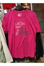 Tomahawk Tshirt Tomahawk Pink Love Horses Size L