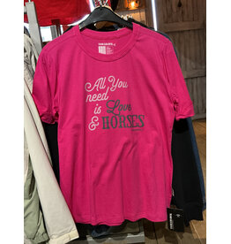 Tomahawk Tshirt Tomahawk Pink Love Horses Size L