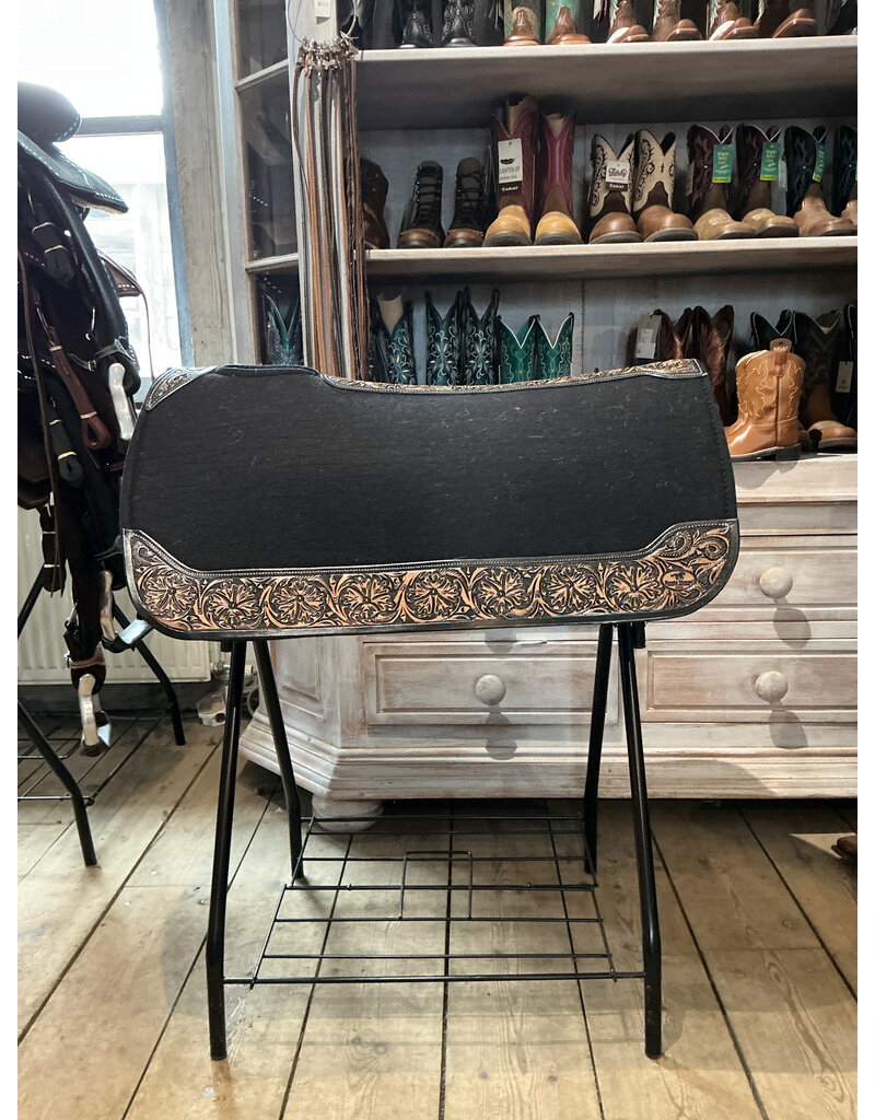 Bootshorse Zadelpad Black Felt Lether Tooling Bootshorse