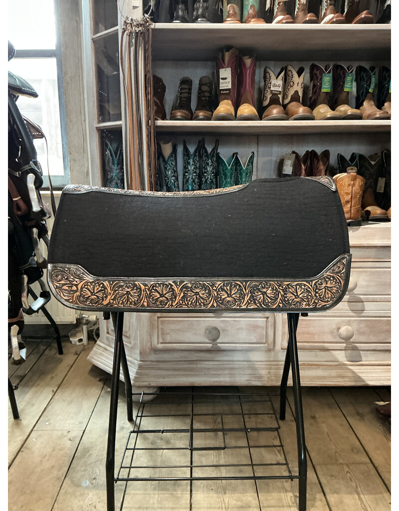 Bootshorse Zadelpad Black Felt Lether Tooling Bootshorse