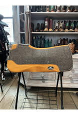 Bootshorse Zadelpad Flew  Felt Grey  With Suede Light Brown Leather