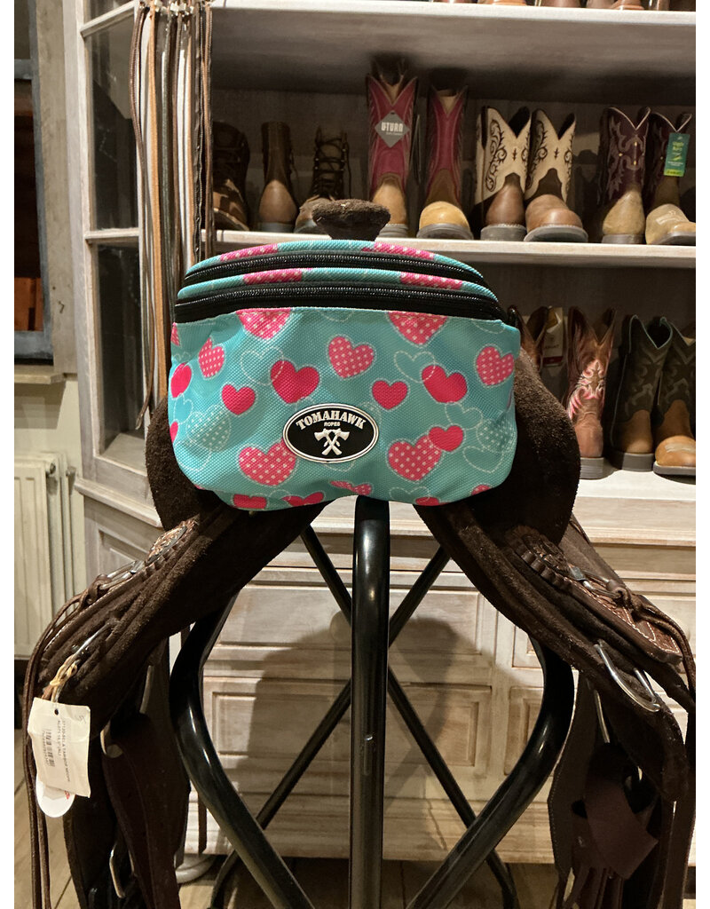 Tomahawk Zadeltasje Teal Harts Touch Screen