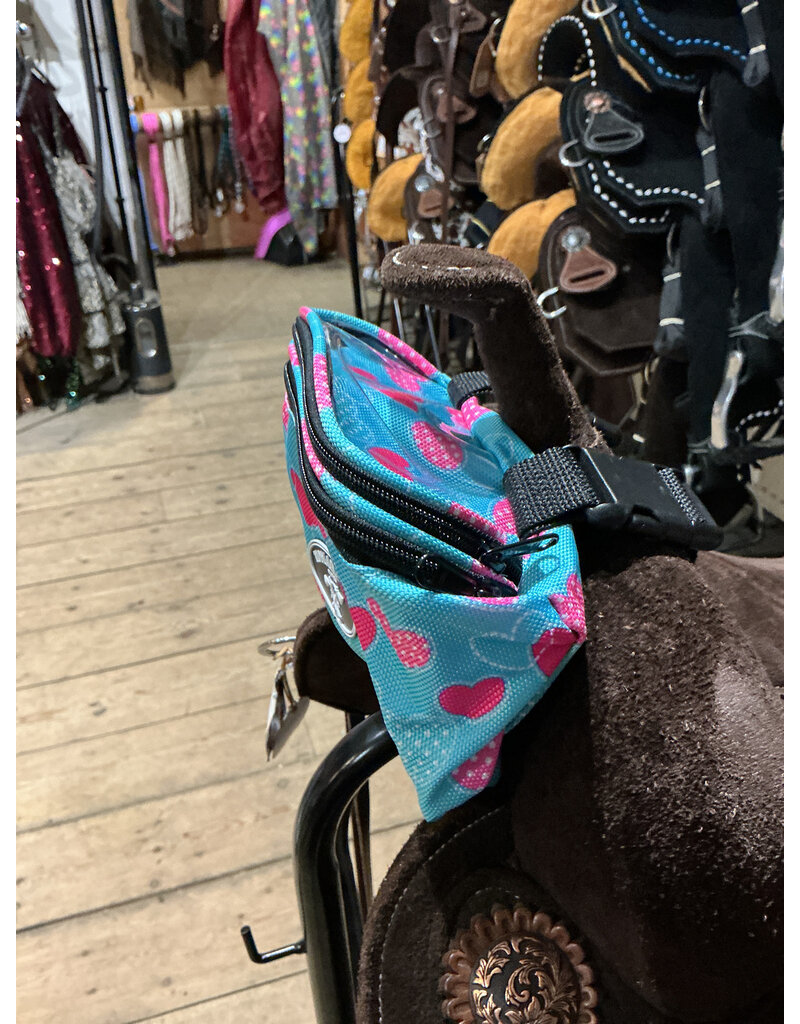 Tomahawk Zadeltasje Teal Harts Touch Screen