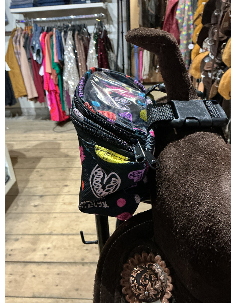 Tomahawk Zadeltasje Black Harts and Stars Touch Screen Tomahawk