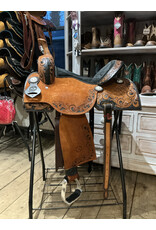 Twisted C Barrel Saddle Twisted C Square tolled Black Seat 15 INch Full Quarter