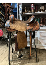 Twisted C Barrel Saddle Twisted C 15 Inch Full Quarter Chocolat Seat Flower Tooling