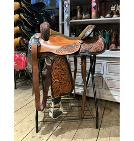 Twisted C Barrel Saddle Twisted C 16 Inch Full Quarter Flower Tooled