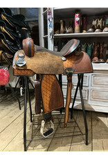 Twisted C Barrel Saddle Twisted C 15 Inch Full Quarter Square Basket tooling Chocolat Seat