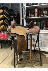 Twisted C Barrel Saddle Twisted C 15 Inch Full Quarter Black Seat chocolat fenders ,flower tooling