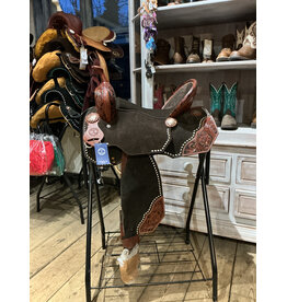 Twisted C Twisted C Barrel Saddle Shannon Kerr Tree 15 inch Full Quarter chocolate dark brown