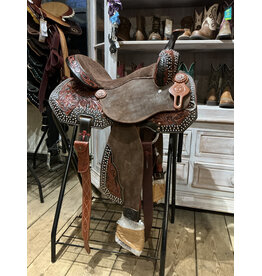 Twisted C Barrlke Saddle Twisted C Martha Josey Tree 15 inch Full Quarter chocolat studs