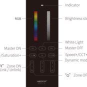 Design LED sheet afstandsbediening tafelmodel + Zwarte wandhouder voor ieder type LED – 3 zones – Miboxer Y3