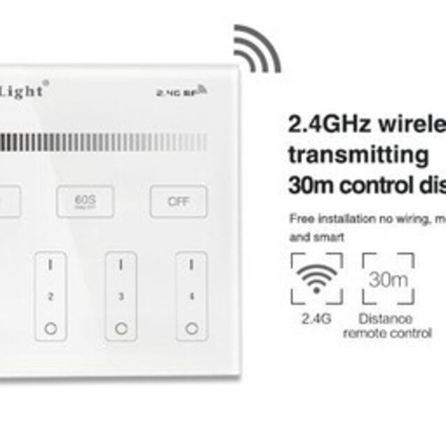 Zwarte LED sheets wanddimmer voor enkel kleurige LED – Draadloos - B1-B