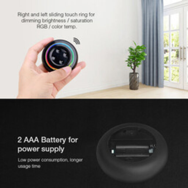 LED sheets draadloze dimmer voor RGBW, RGBWW, RGBCCT - Miboxer S2 zwart