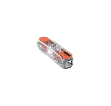 180 graden rechte Lasklem voor 2 LED strips 2 - draads - recht - WAGO