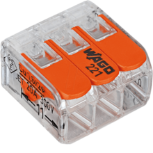 Lasklem voor 3 kabes - 3 draads - kabel splitter - WAGO