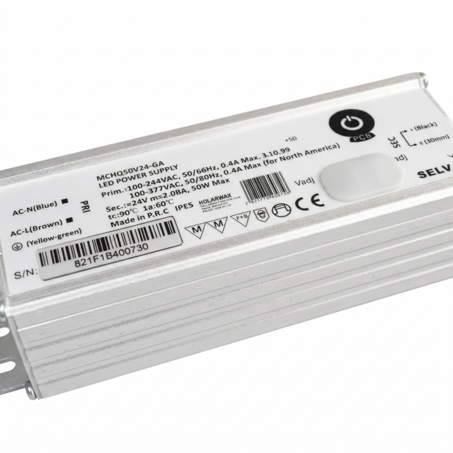 LED sheets driver 60 watt 24 volt 2,5 Ampère – IP67 waterdicht – MCHQ60V24-GE