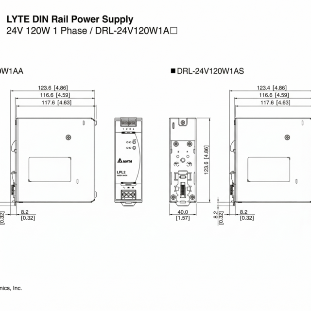 DIN Rail LED sheets voeding 120 watt 24 volt 5 Ampère - IP20 - DRL-24V120W1EN