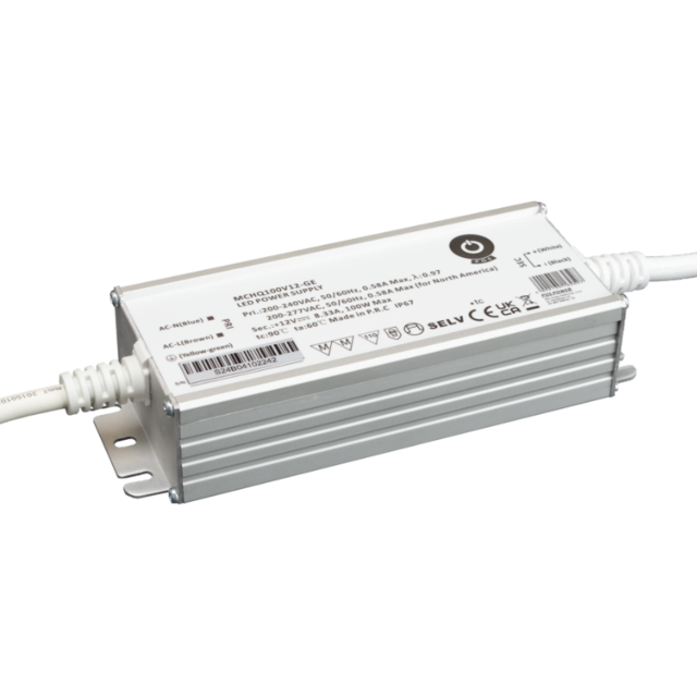 Waterdichte LED sheets driver 100W 48VDC 2.08A CV IP67 – MCHQ100V48-GE