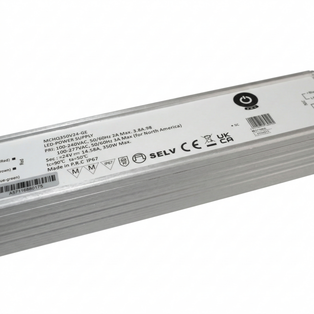 LED sheets driver 350 watt 24 volt 14,58 Ampère – IP67 waterdicht – MCHQ350V24-GE
