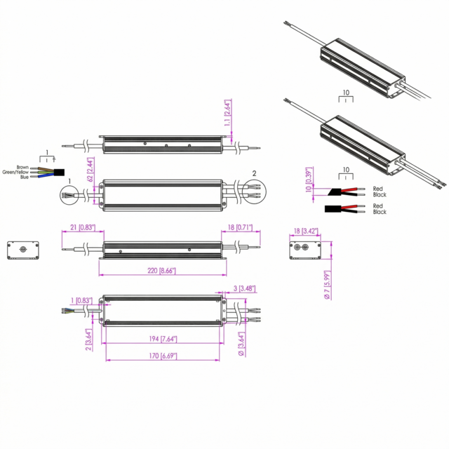 LED sheet driver 600 watt 24 volt 25 Ampere - IP66 - GSMC-600-24