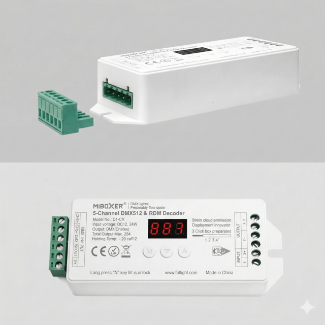 DMX Controller 512 5-Kanaal 12-24V MiBOXER D5-CX voor LED sheets