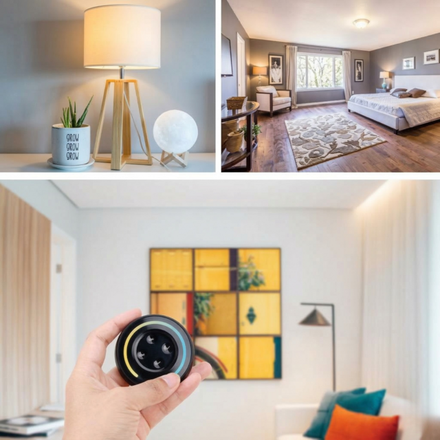 Zwarte Dual white LED sheets wanddimmer – Draadloos 1 zone - Rond model Miboxer S1-B