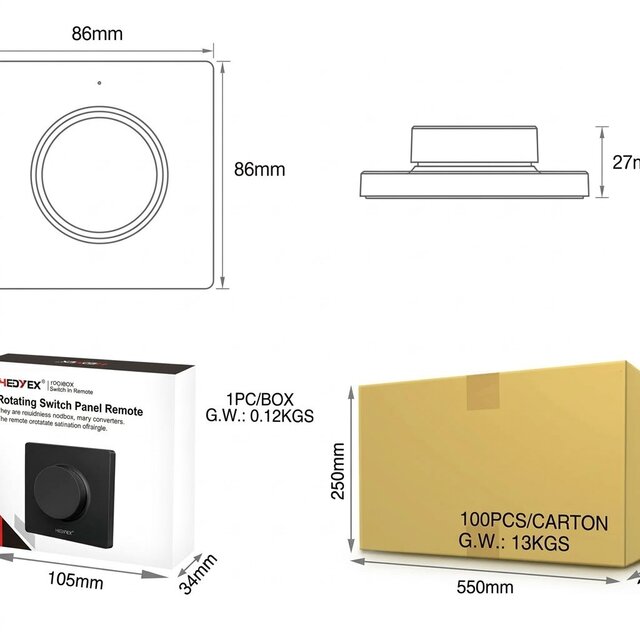 Zwarte LED sheets wanddimmer – Draadloos – Miboxer K1-B
