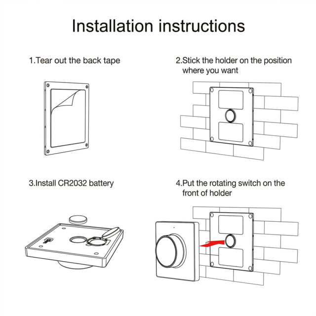 Zwarte LED sheets wanddimmer – Draadloos – Miboxer K1-B