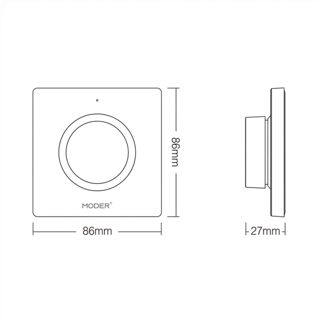 Witte enkel kleurige LED sheets wanddimmer – Draadloos – Miboxer K1B