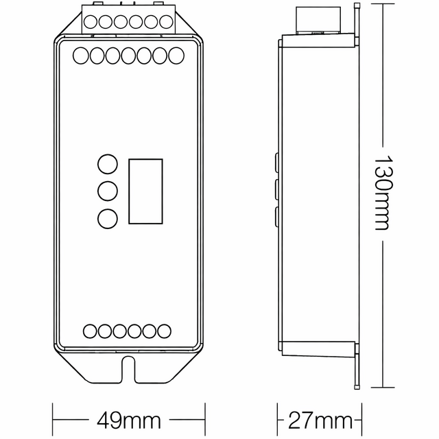 DMX Controller 512 4-Kanaal 12-24V MiBOXER D4-CX vcoor LED sheets