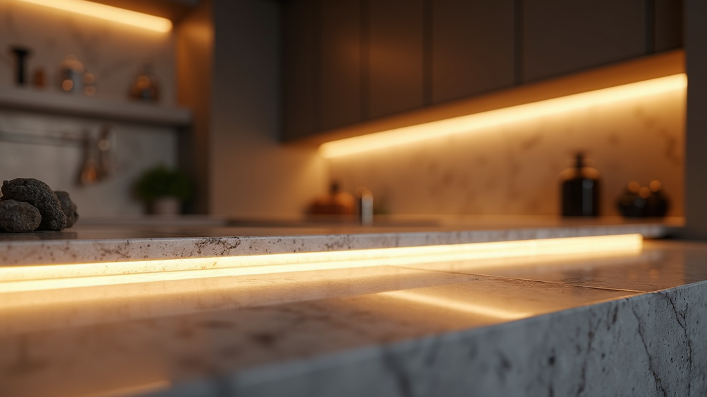LED keukenblad verlichting natuursteen