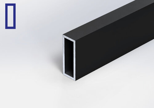 Alu-Rechteckrohre schwarz beschichtet in Feinstruktur (matt-schwarz) in RAL 9004 oder 9005 - nach maß und direkt vom Hersteller | Aluminium-Experte
