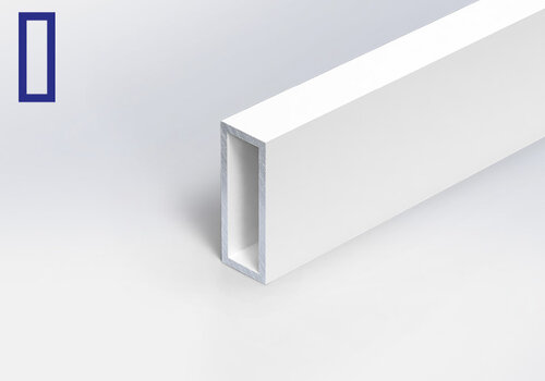 Alu-Rechteckrohre weiß beschichtet in Feinstruktur (matt-weiß) in RAL 9016, 9010 oder 9001 - maßgefertigt und schnell geliefert von Aluminiumexperte.de!